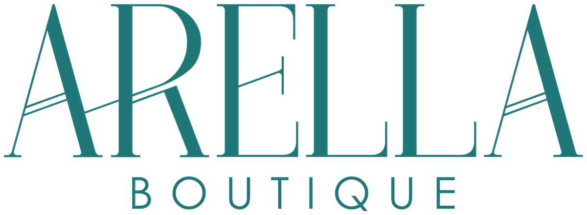 Arella Boutique wordmark in petrol teal